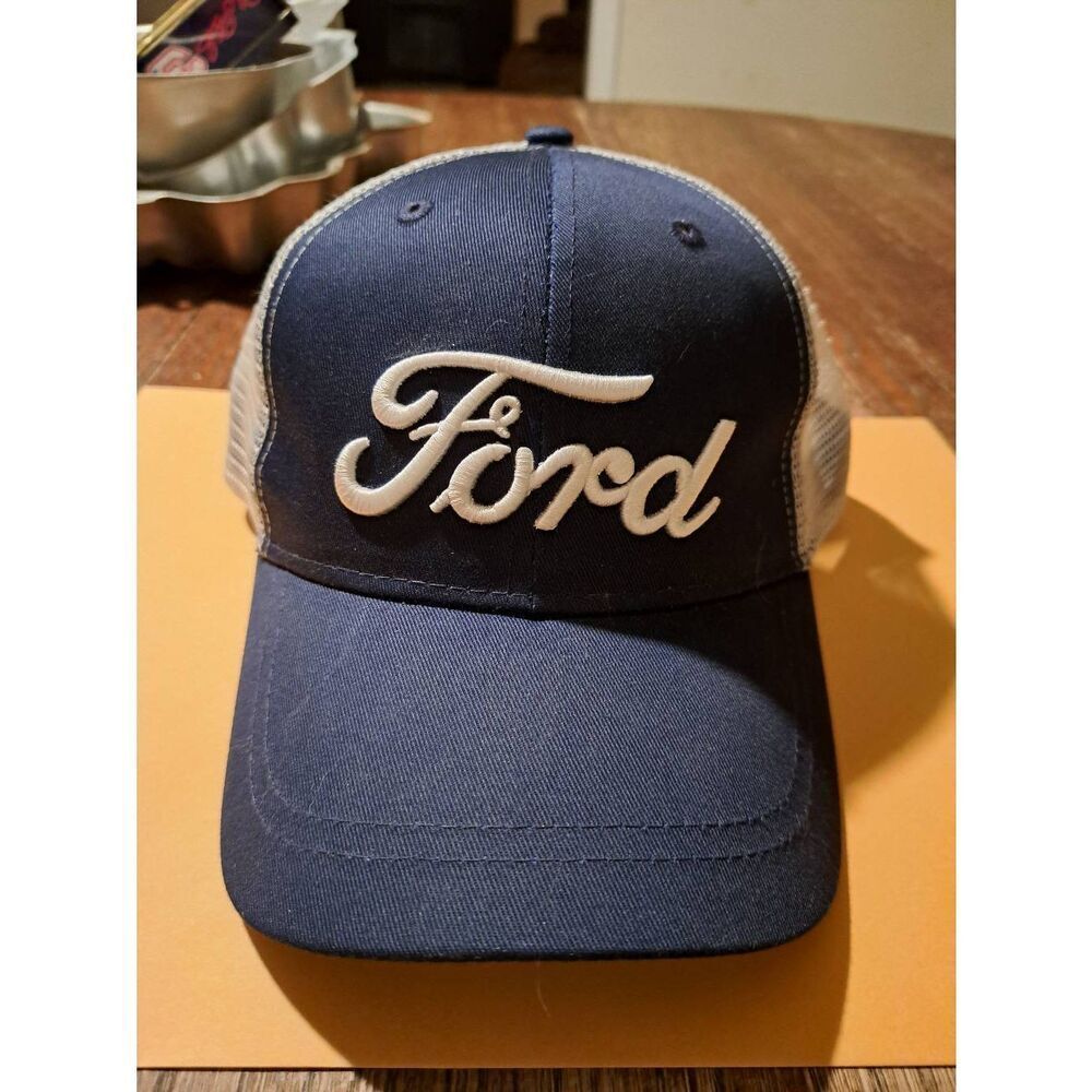 Infinity Ford Blue White Adjustable Baseball Cap Trucker Hat One Size